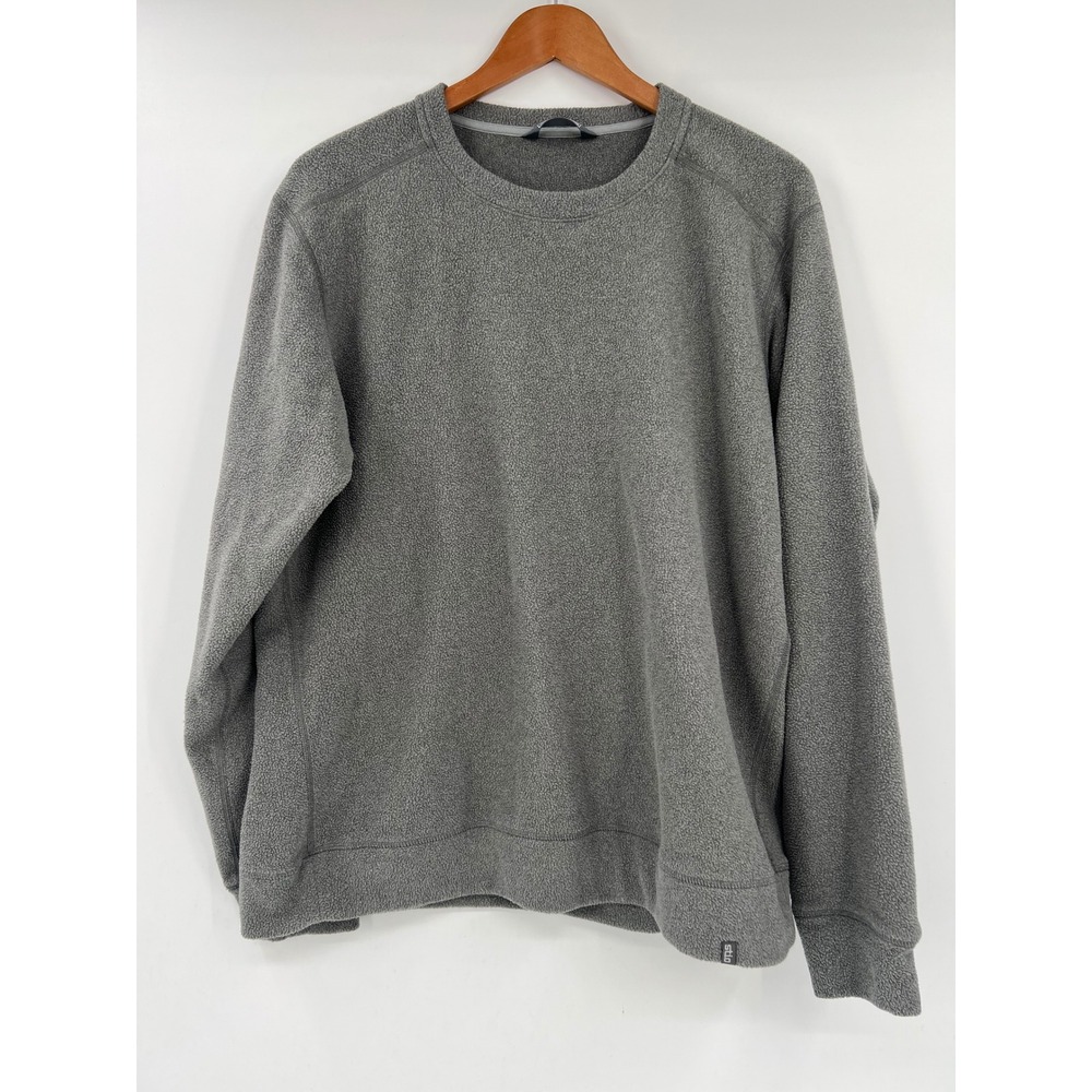 Stio Jackson Hole Gray Heather Thermal Fleece Crewneck Pullover Mens Large